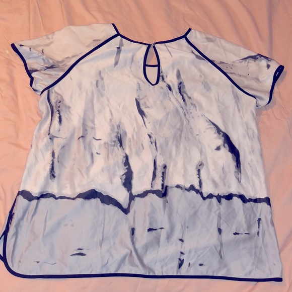 KENAR MULTICOLORED WATER COLORED PRINT BLOUSE - Picture 4 of 4